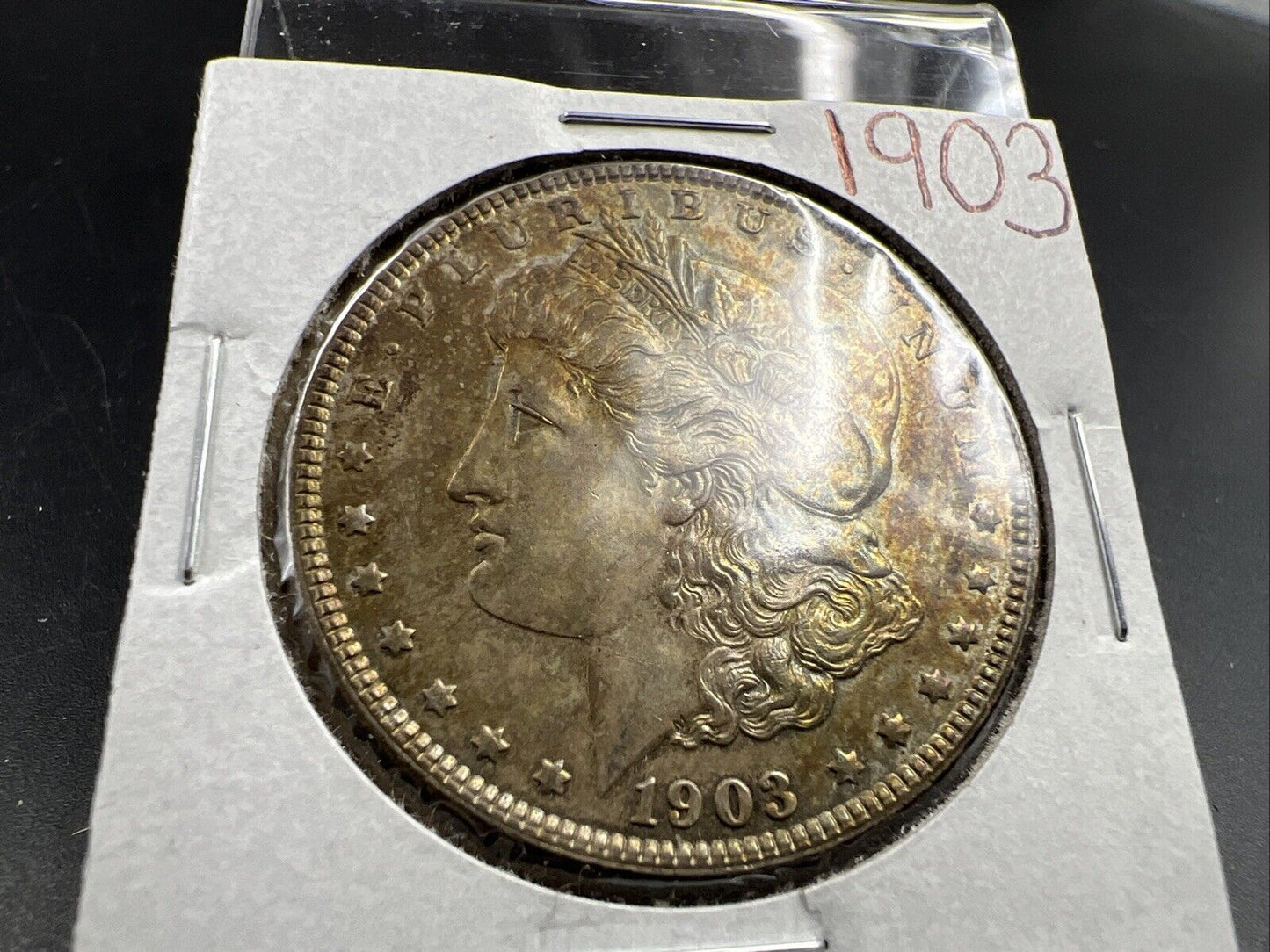 1903 P $1 Morgan Silver Dollar Choice AU About UNC Neat Toning Semi Key Date