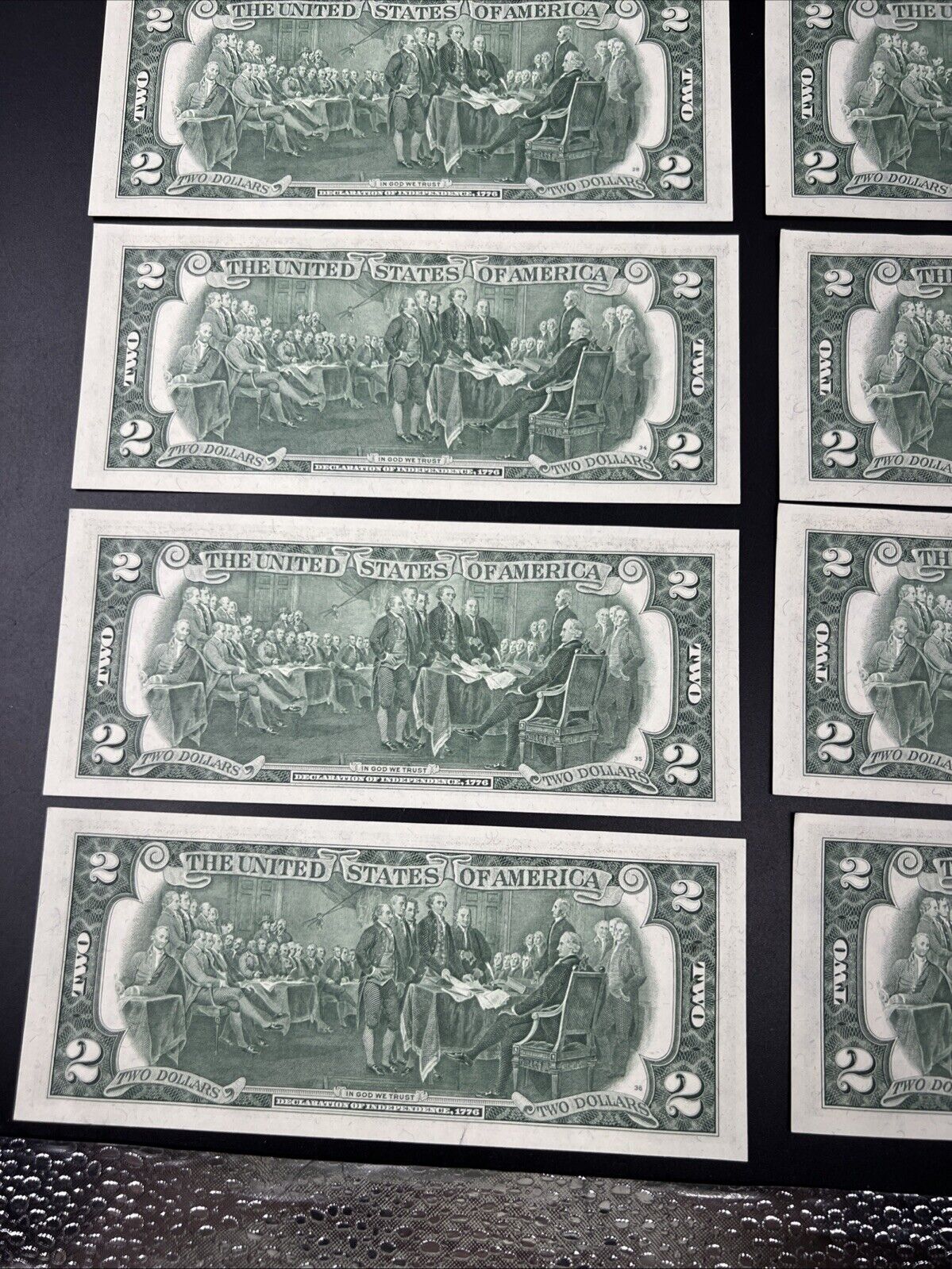 12 Consecutive 1976 $2 Two Dollar Bicentennial Bill Federal Reserve Notes UNC #A