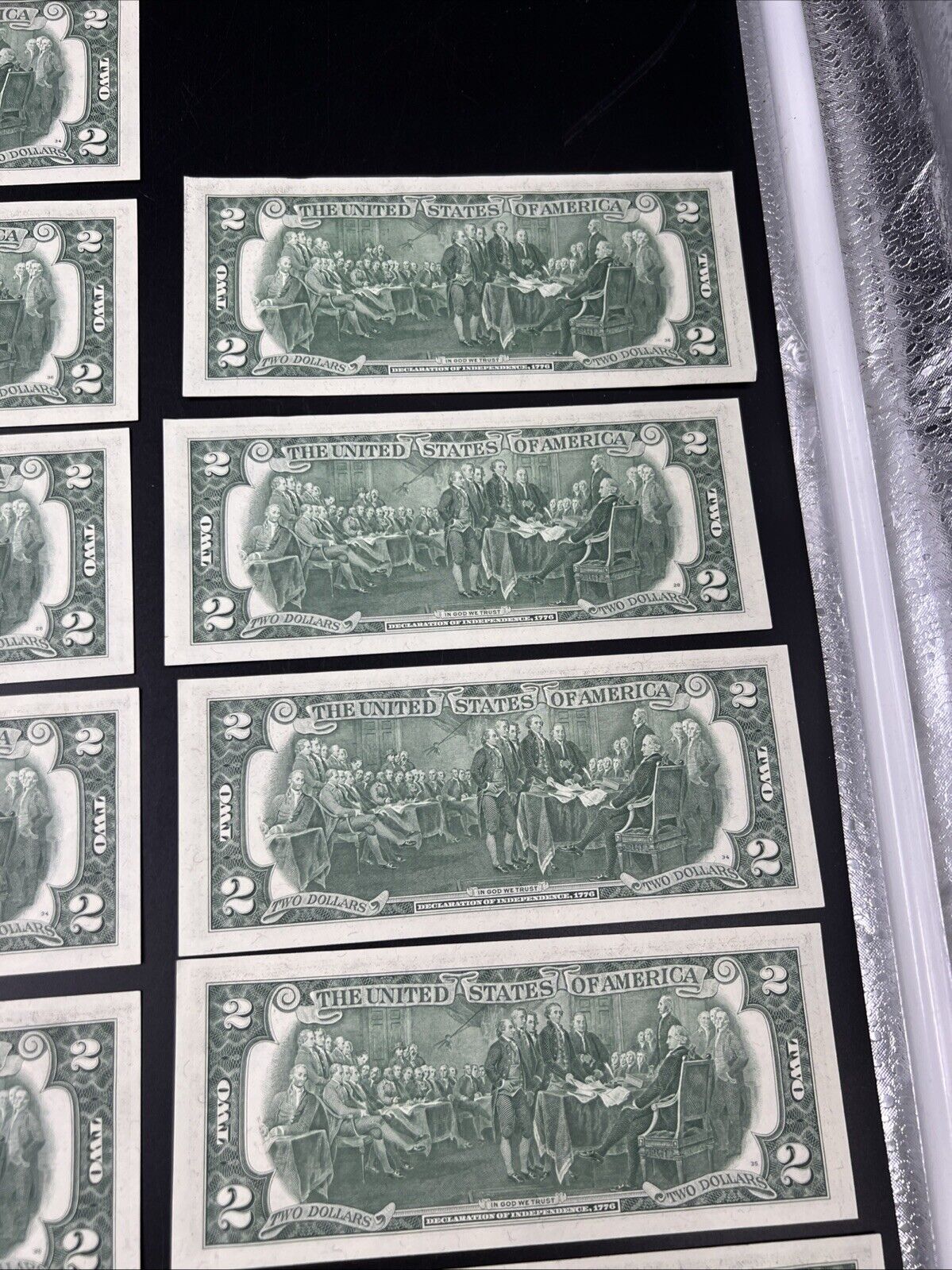 12 Consecutive 1976 $2 Two Dollar Bicentennial Bill Federal Reserve Notes UNC #A