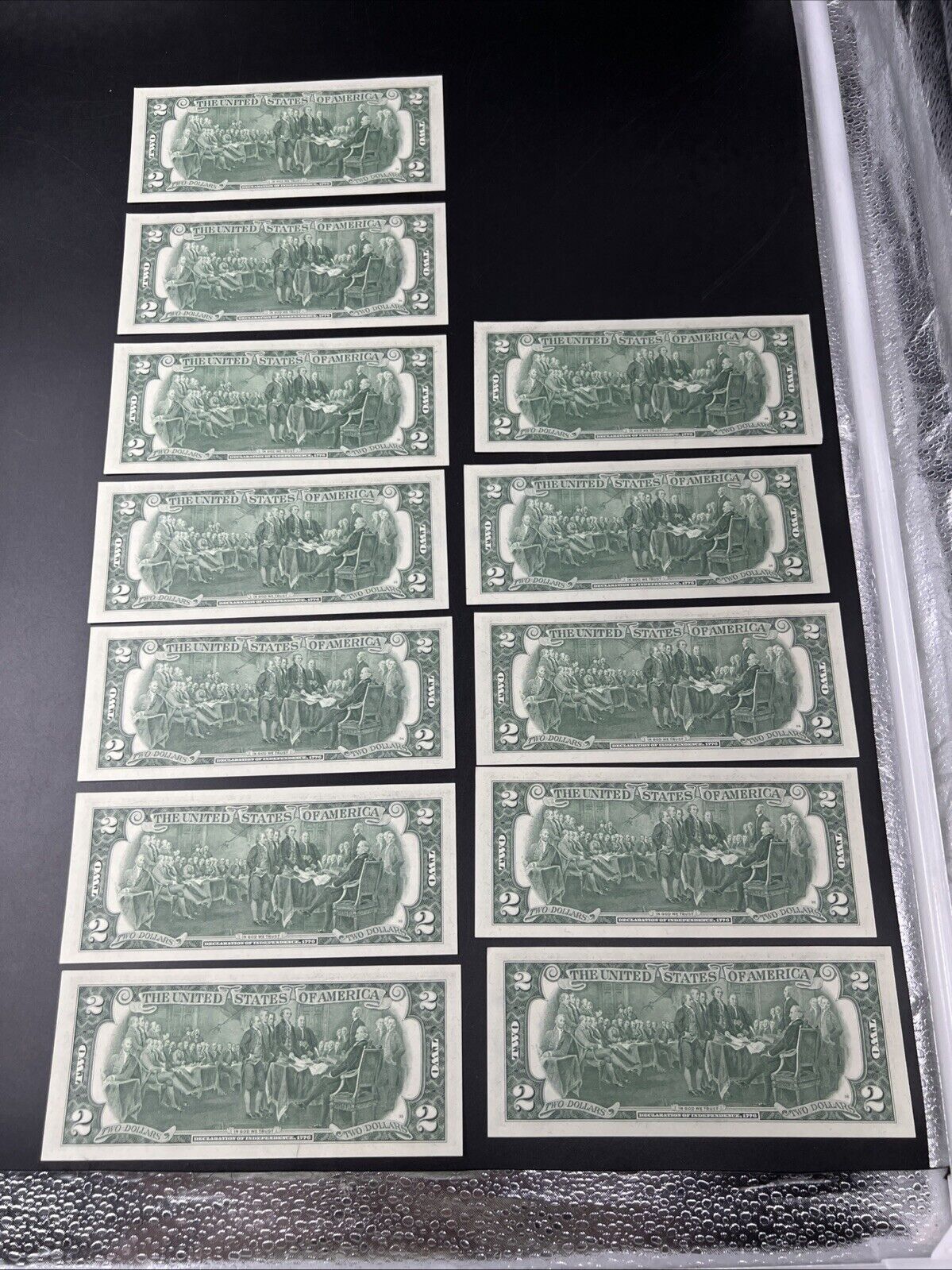 12 Consecutive 1976 $2 Two Dollar Bicentennial Bill Federal Reserve Notes UNC #A