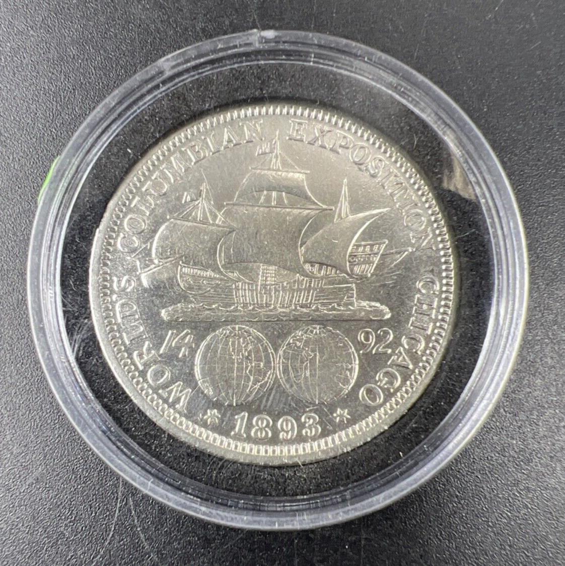 1893 Columbian Classic Commemorative Silver 50c Half Dollar XF Details Whizzed