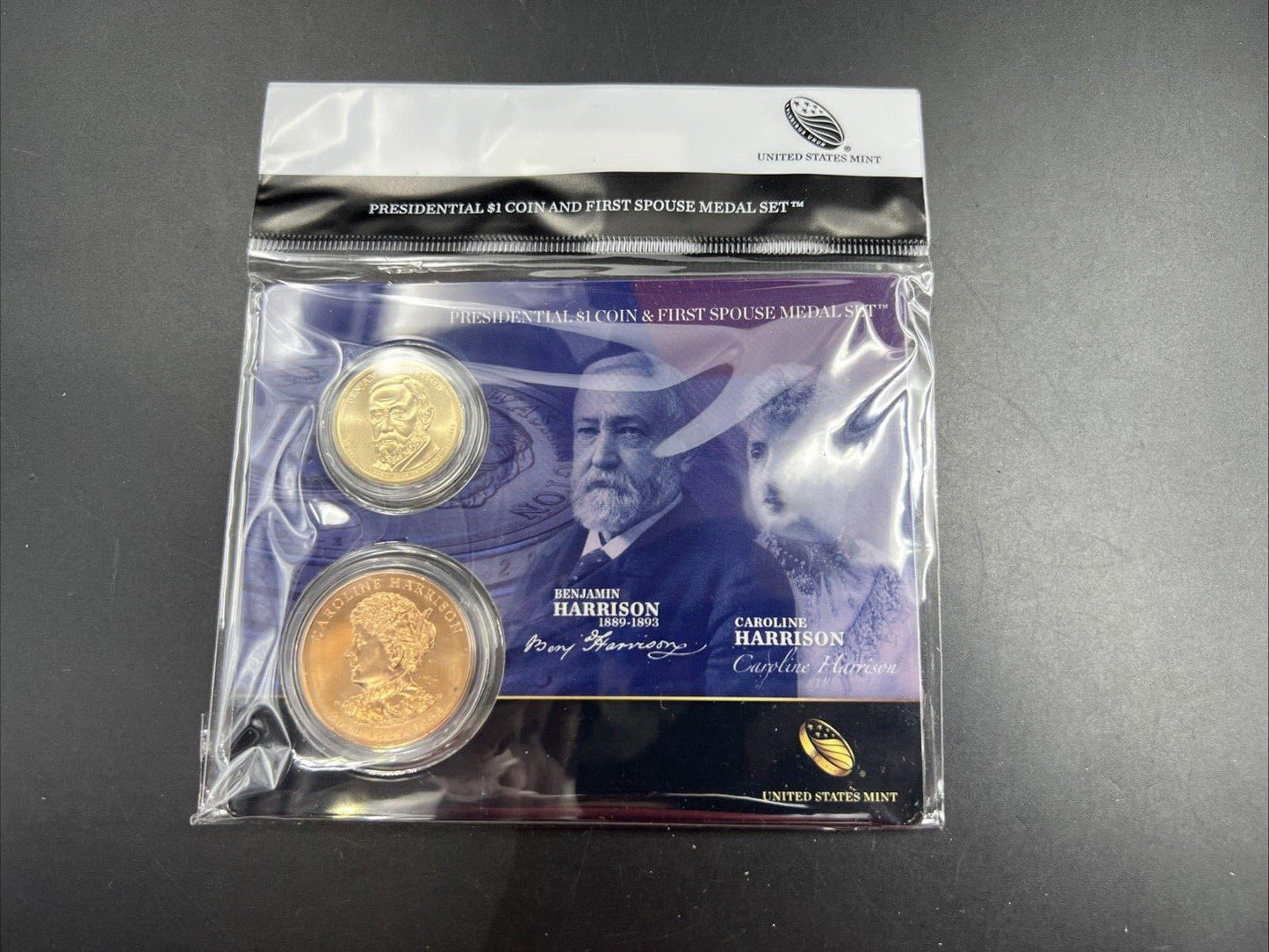 2009 William Henry Harrison & First Spouse $1 Presidential Coin & Medal Set OGP