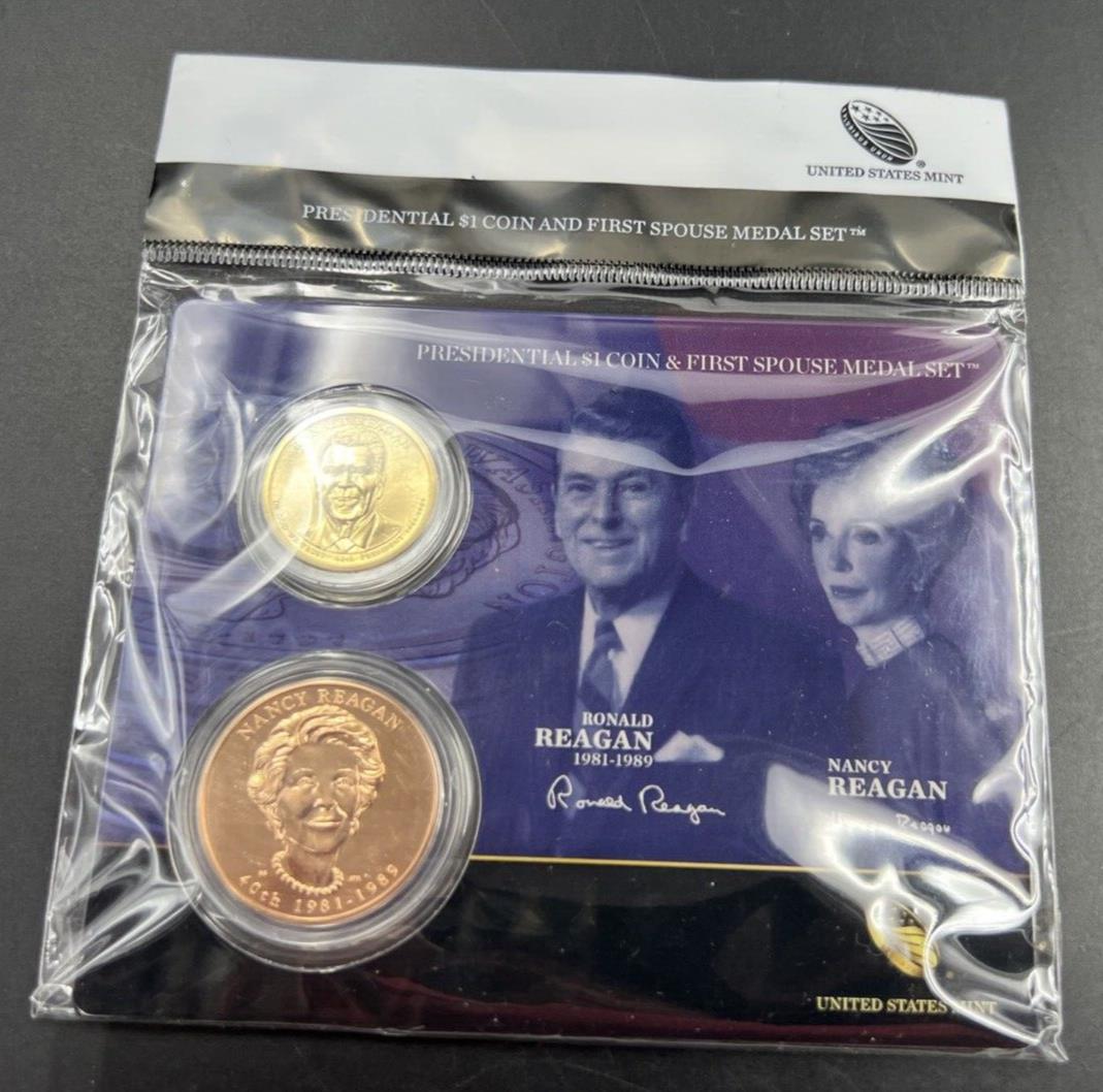 2016 Ronald & Nancy Reagan First Spouse $1 Presidential Coin & Medal Set OGP