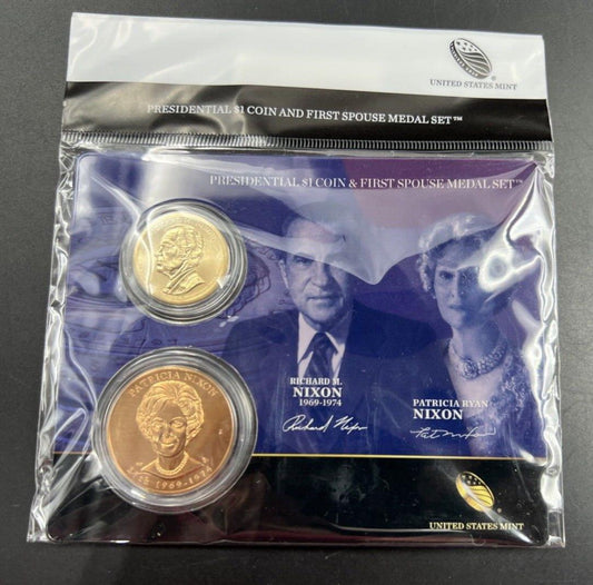 2016 Richard & Patricia Nixon First Spouse $1 Presidential Coin & Medal Set OGP