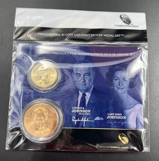 2015 Lyndon B Larry Bird Johnson First Spouse $1 Presidential Coin Medal Set OGP