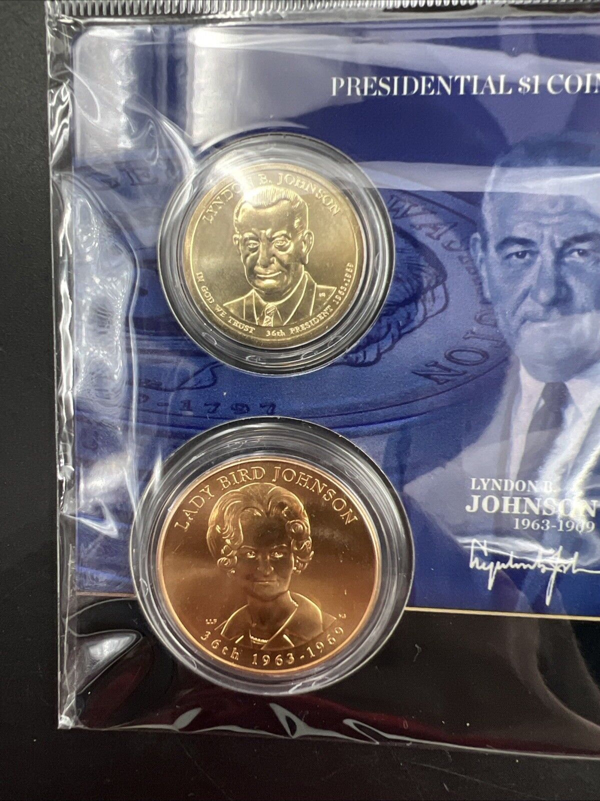 2015 Lyndon B Larry Bird Johnson First Spouse $1 Presidential Coin Medal Set OGP