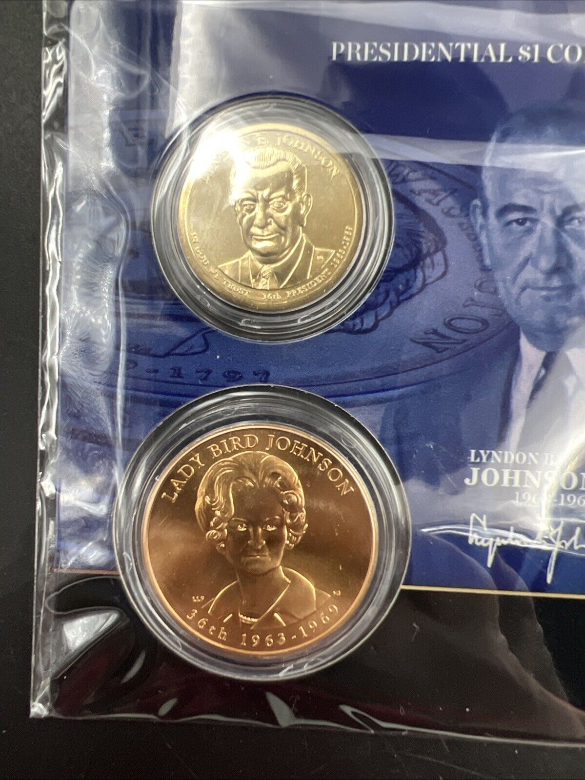 2015 Lyndon B Larry Bird Johnson First Spouse $1 Presidential Coin Medal Set OGP