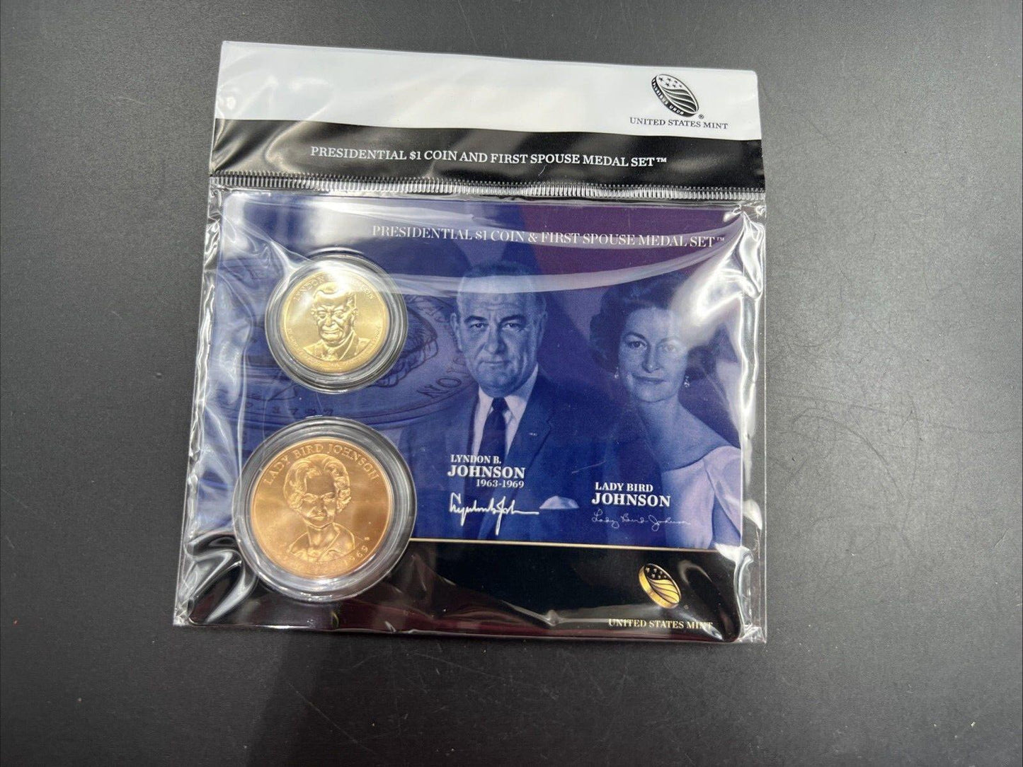 2015 Lyndon B Larry Bird Johnson First Spouse $1 Presidential Coin Medal Set OGP