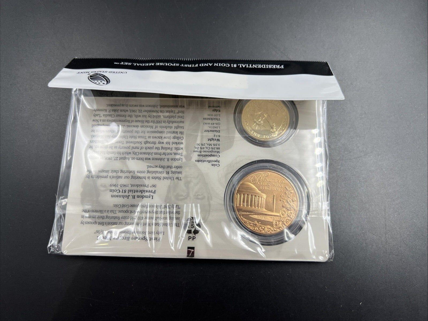 2015 Lyndon B Larry Bird Johnson First Spouse $1 Presidential Coin Medal Set OGP