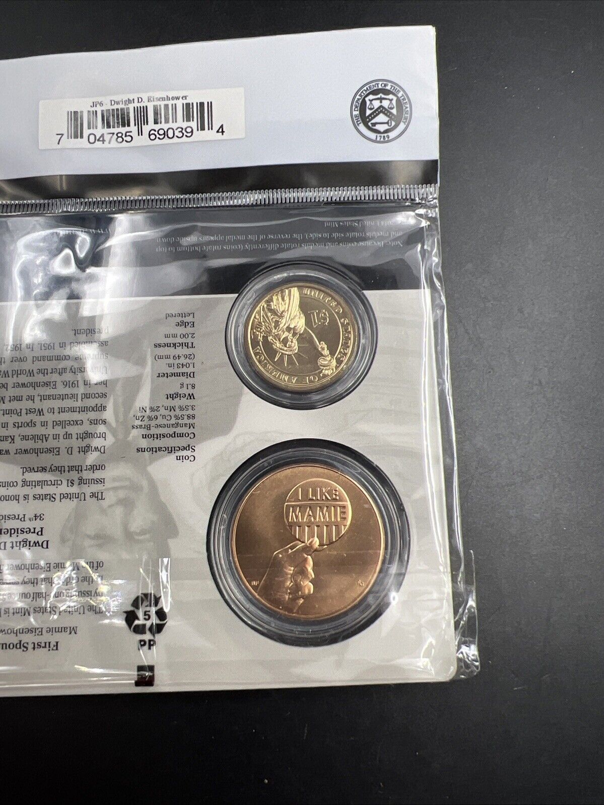 2015 Ike Eisenhower First Spouse $1 Presidential Coin & Medal Set OGP