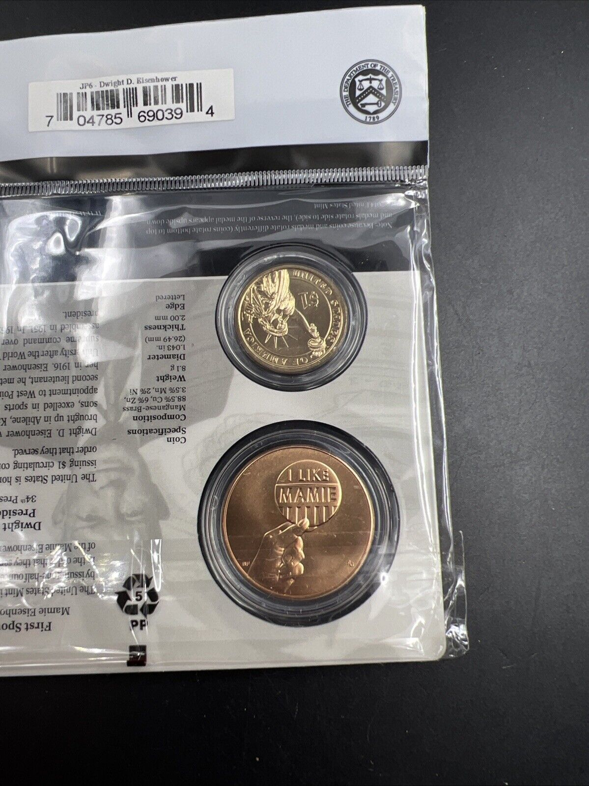 2015 Ike Eisenhower First Spouse $1 Presidential Coin & Medal Set OGP