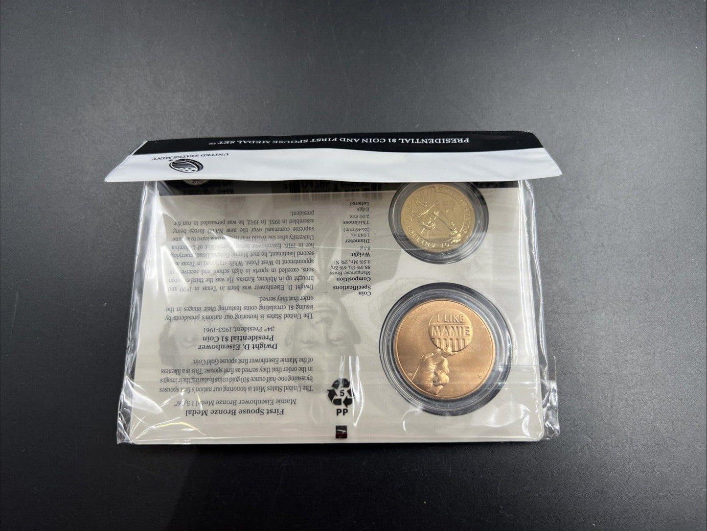 2015 Ike Eisenhower First Spouse $1 Presidential Coin & Medal Set OGP