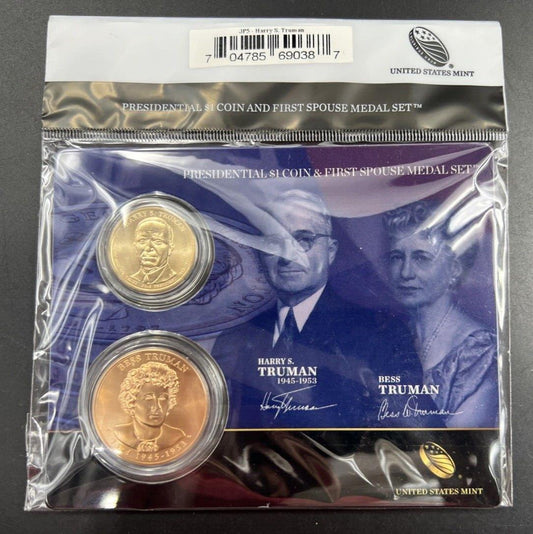 2015 Harry & Bess Truman First Spouse $1 Presidential Coin & Medal Set OGP