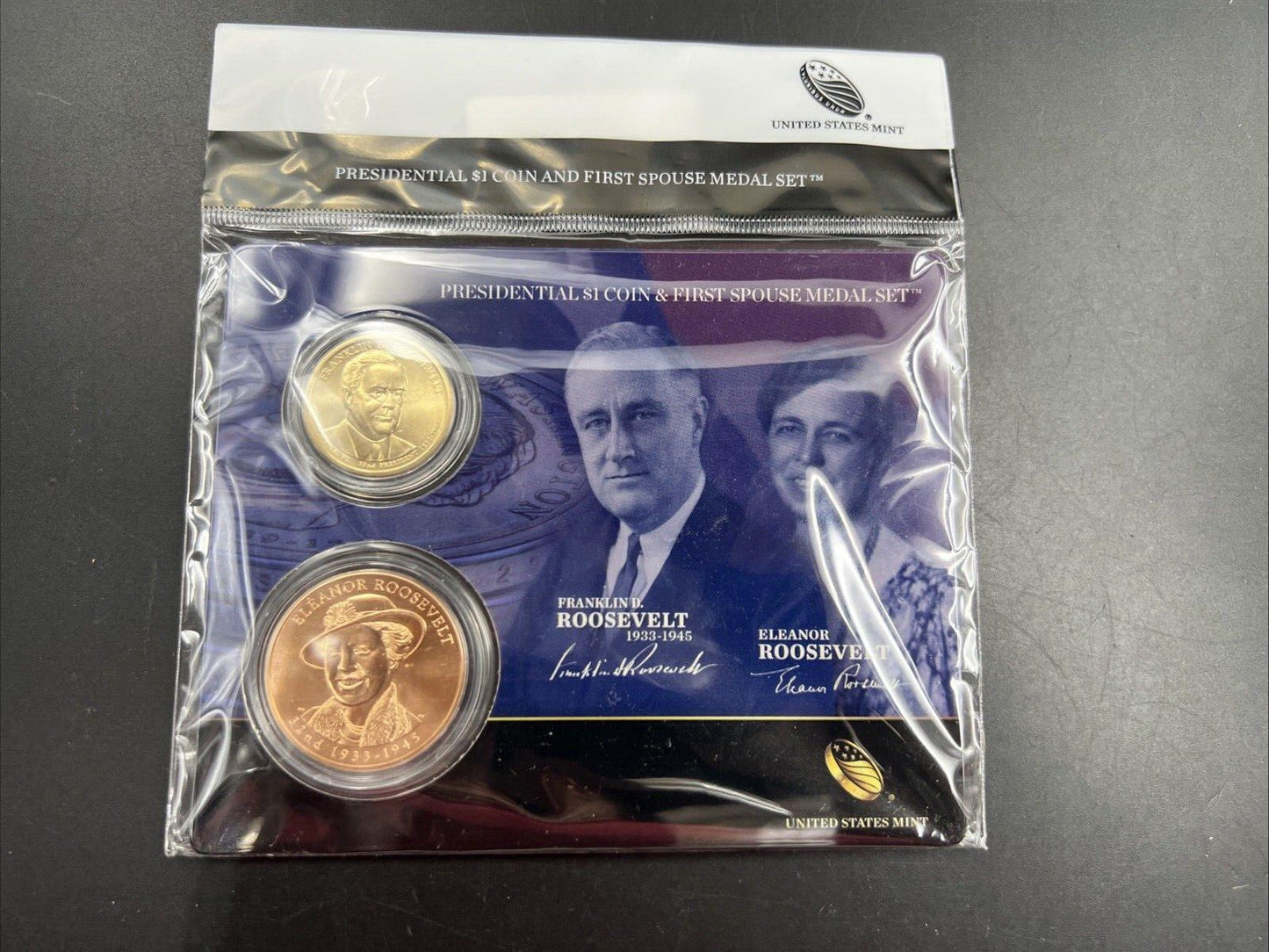 2014 Franklin Elanor Roosevelt First Spouse $1 Presidential Coin & Medal Set OGP