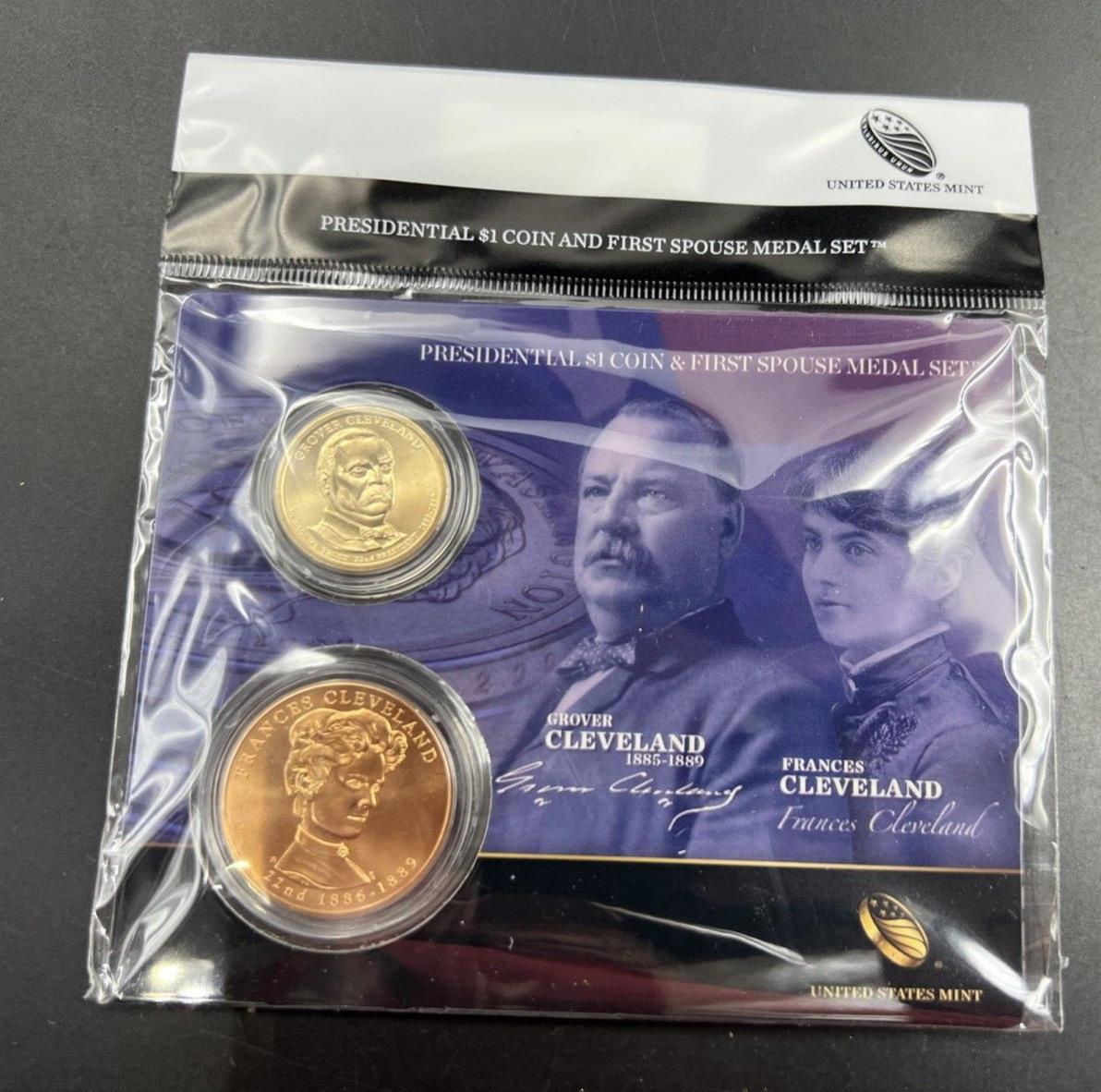 2012 Grover Cleveland Term 1 & First Spouse $1 Presidential Coin & Medal Set OGP