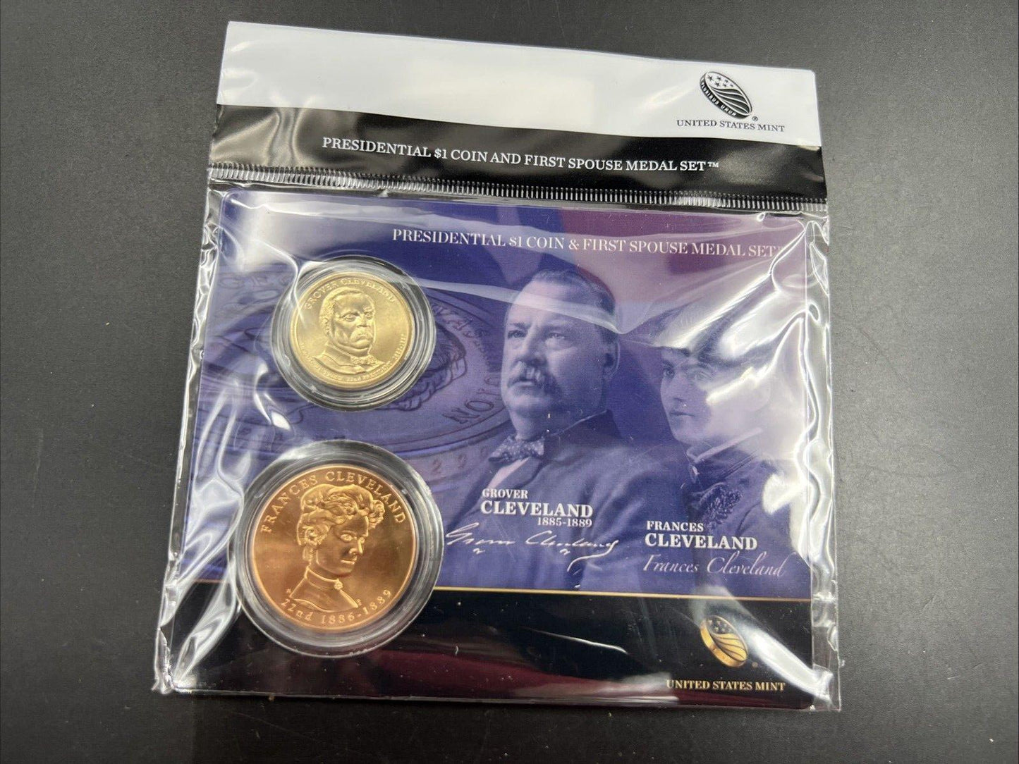 2012 Grover Cleveland Term 1 & First Spouse $1 Presidential Coin & Medal Set OGP