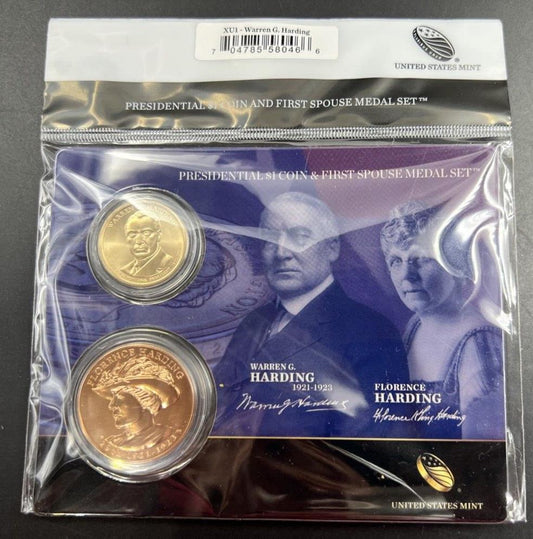 2013 Warren & Florence Harding First Spouse $1 Presidential Coin & Medal Set OGP