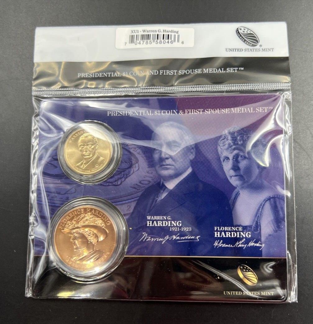 2013 Warren & Florence Harding First Spouse $1 Presidential Coin & Medal Set OGP