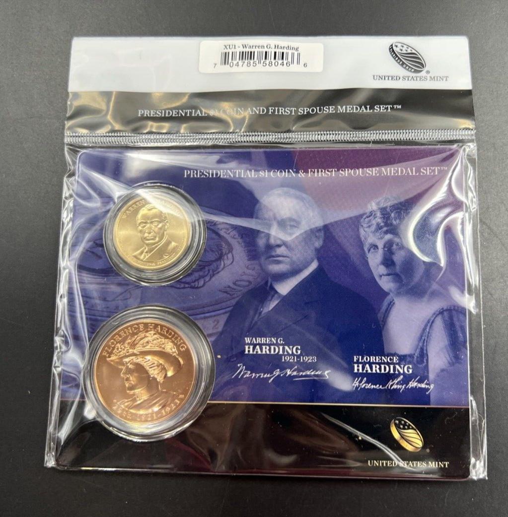 2013 Warren & Florence Harding First Spouse $1 Presidential Coin & Medal Set OGP