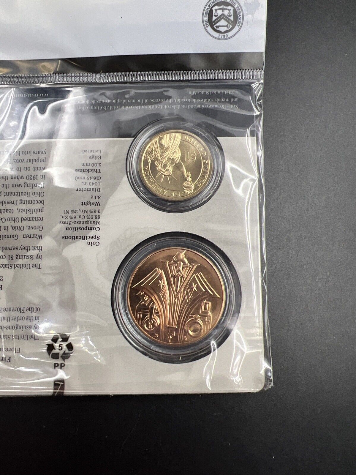 2013 Warren & Florence Harding First Spouse $1 Presidential Coin & Medal Set OGP