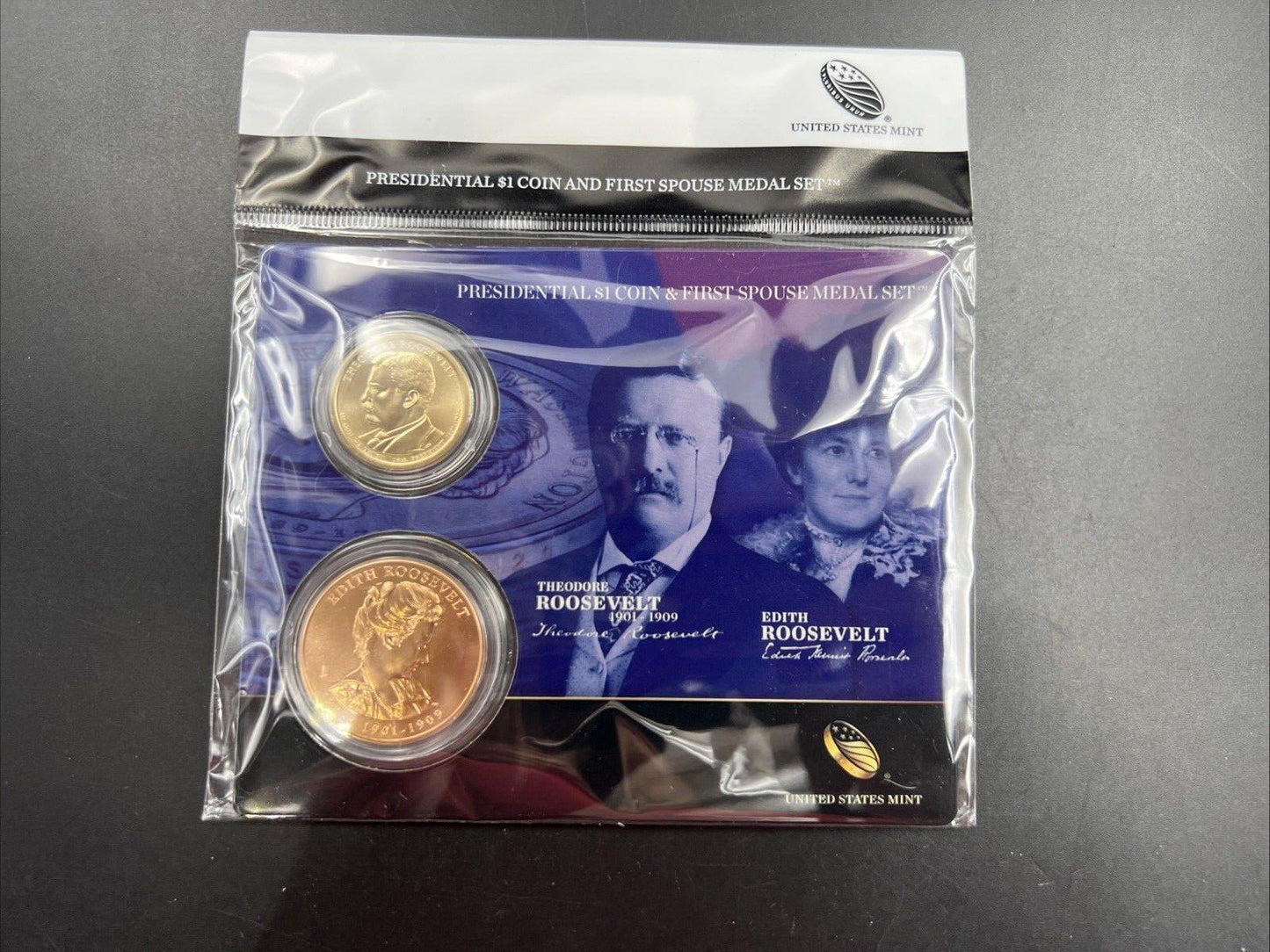 2013 Theodore Edith Roosevelt First Spouse $1 Presidential Coin & Medal Set OGP