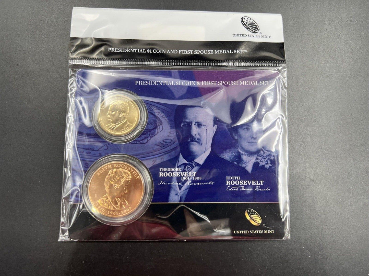 2013 Theodore Edith Roosevelt First Spouse $1 Presidential Coin & Medal Set OGP