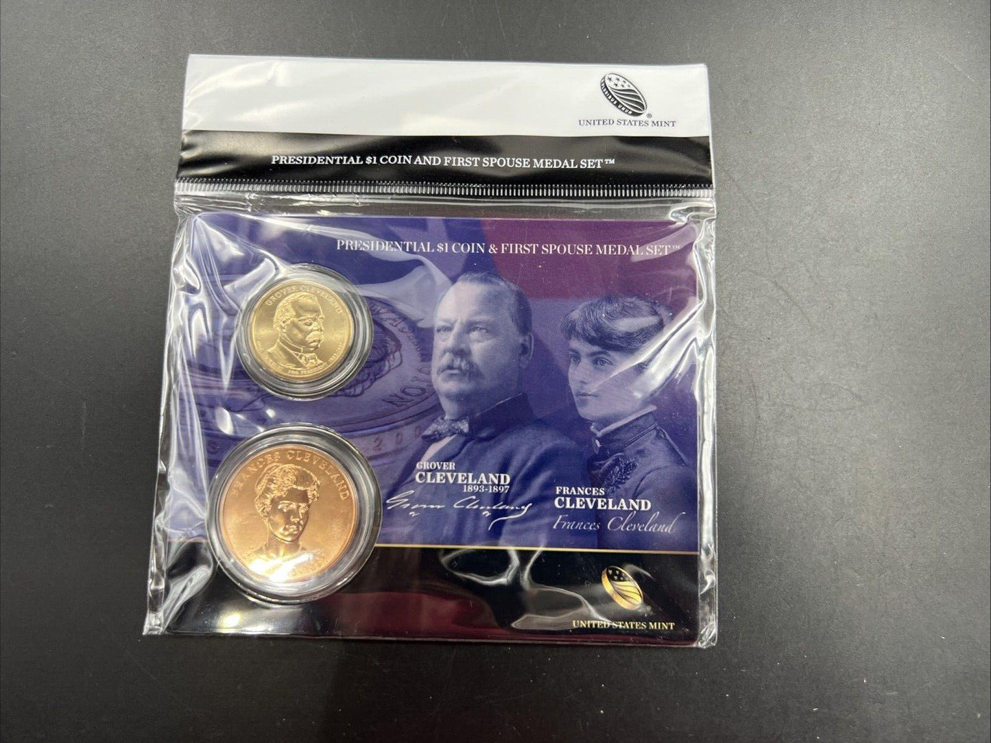 2012 Grover Cleveland Term 2 & First Spouse $1 Presidential Coin & Medal Set OGP