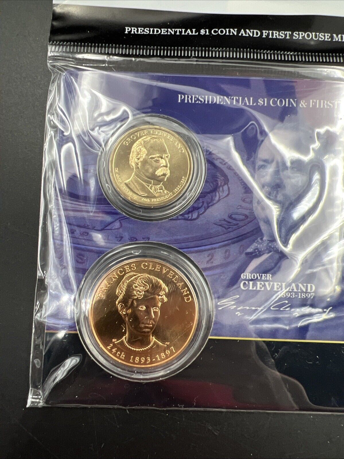 2012 Grover Cleveland Term 2 & First Spouse $1 Presidential Coin & Medal Set OGP