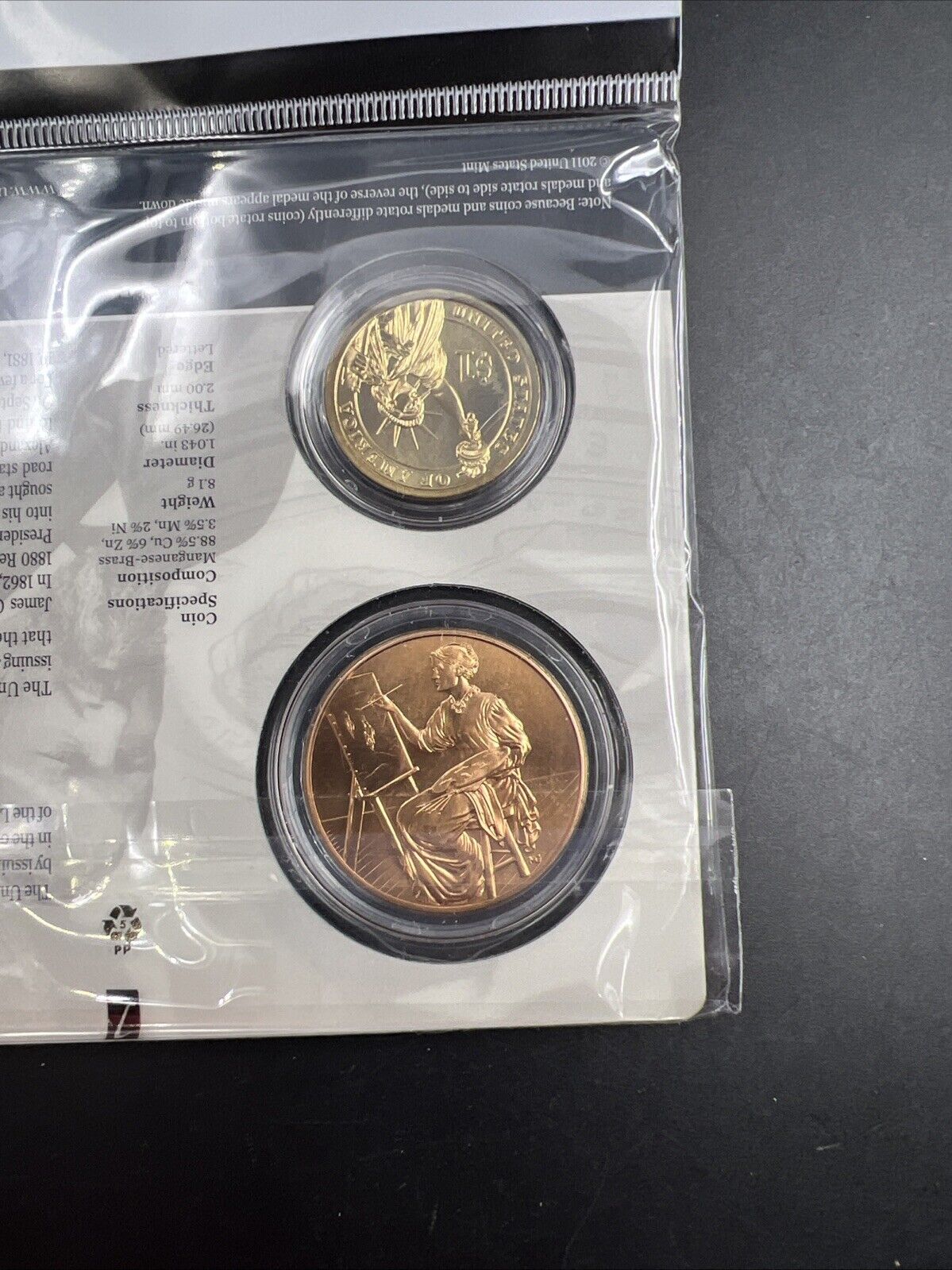 2011 James & Lucretia Garfield First Spouse $1 Presidential Coin & Medal Set OGP