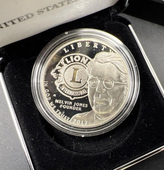 2017 Lion's Club Proof Silver Dollar Commemorative in Box no COA