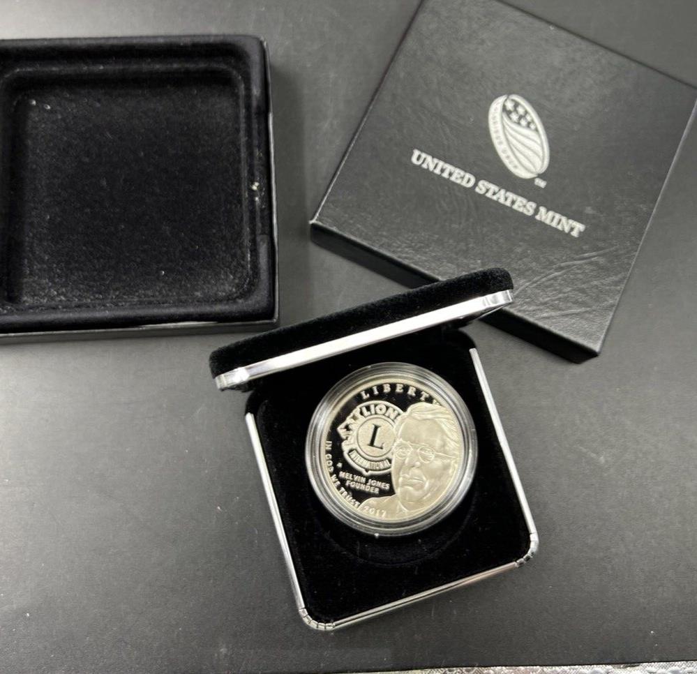 2017 Lion's Club Proof Silver Dollar Commemorative in Box no COA