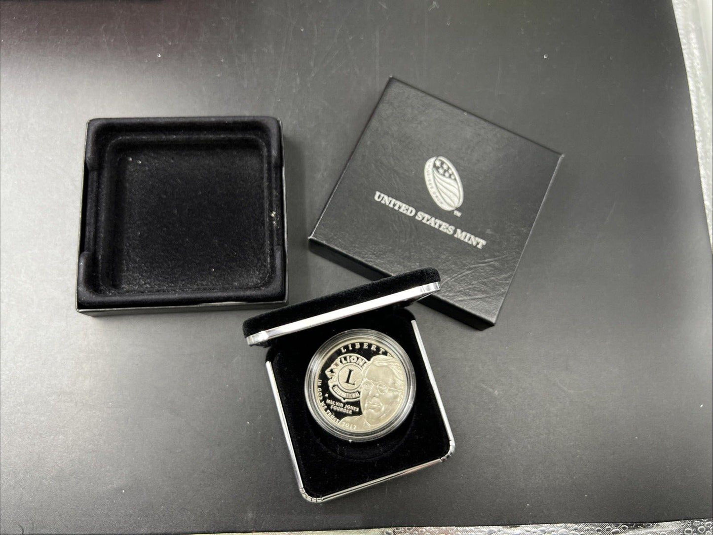 2017 Lion's Club Proof Silver Dollar Commemorative in Box no COA