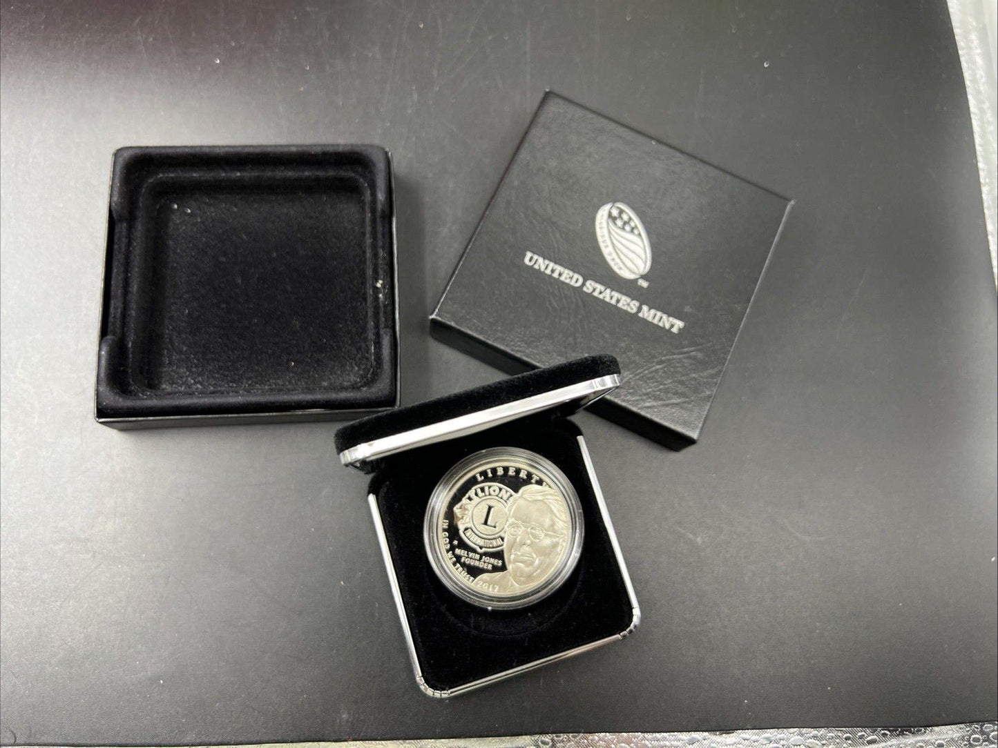 2017 Lion's Club Proof Silver Dollar Commemorative in Box no COA