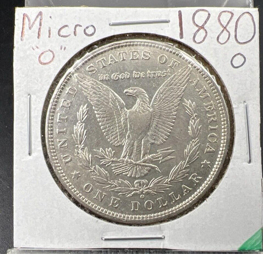 1880 O $1 Morgan Silver Dollar Coin Micro o AU Details Cleaned