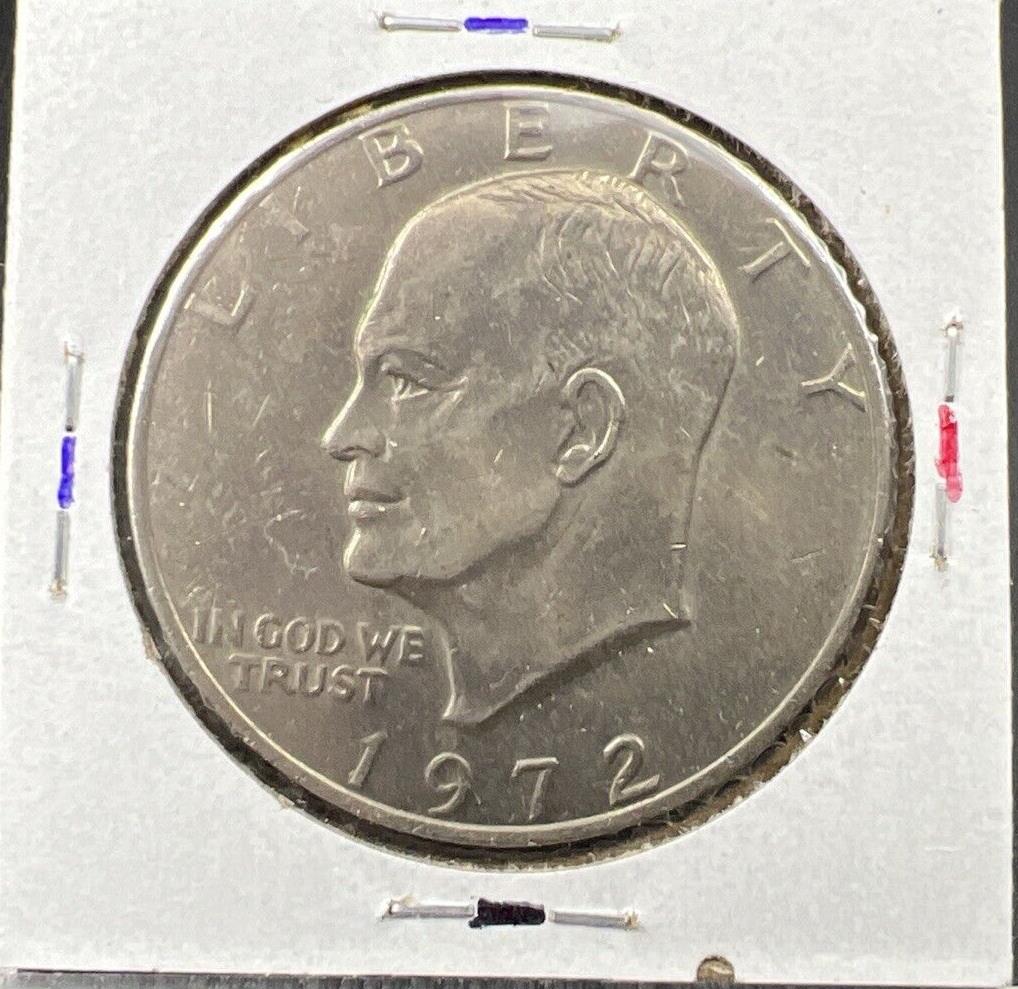 1972 Type 2 Variety $1 Eishenhower Clad Ike Dollar Coin XF EF Extra Fine Circ #J