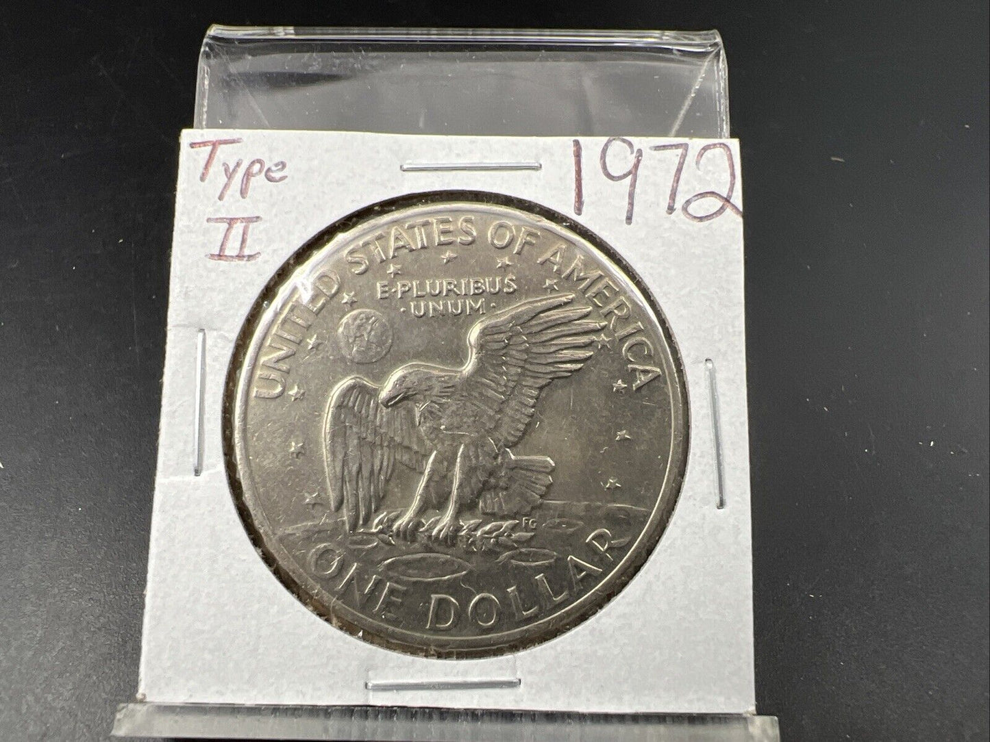 1972 Type 2 Variety $1 Eishenhower Clad Ike Dollar Coin XF EF Extra Fine Circ #J