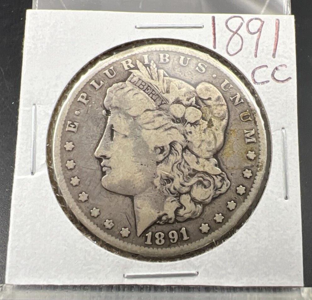 1891 CC Morgan Dollar VG / Fine Details Rim Nic Circulated