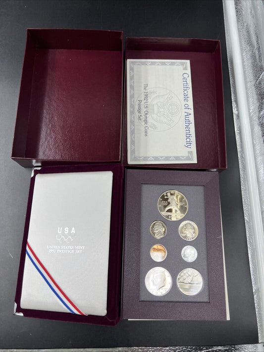 1992 S US Mint Prestige Proof Set OGP used Box & COA