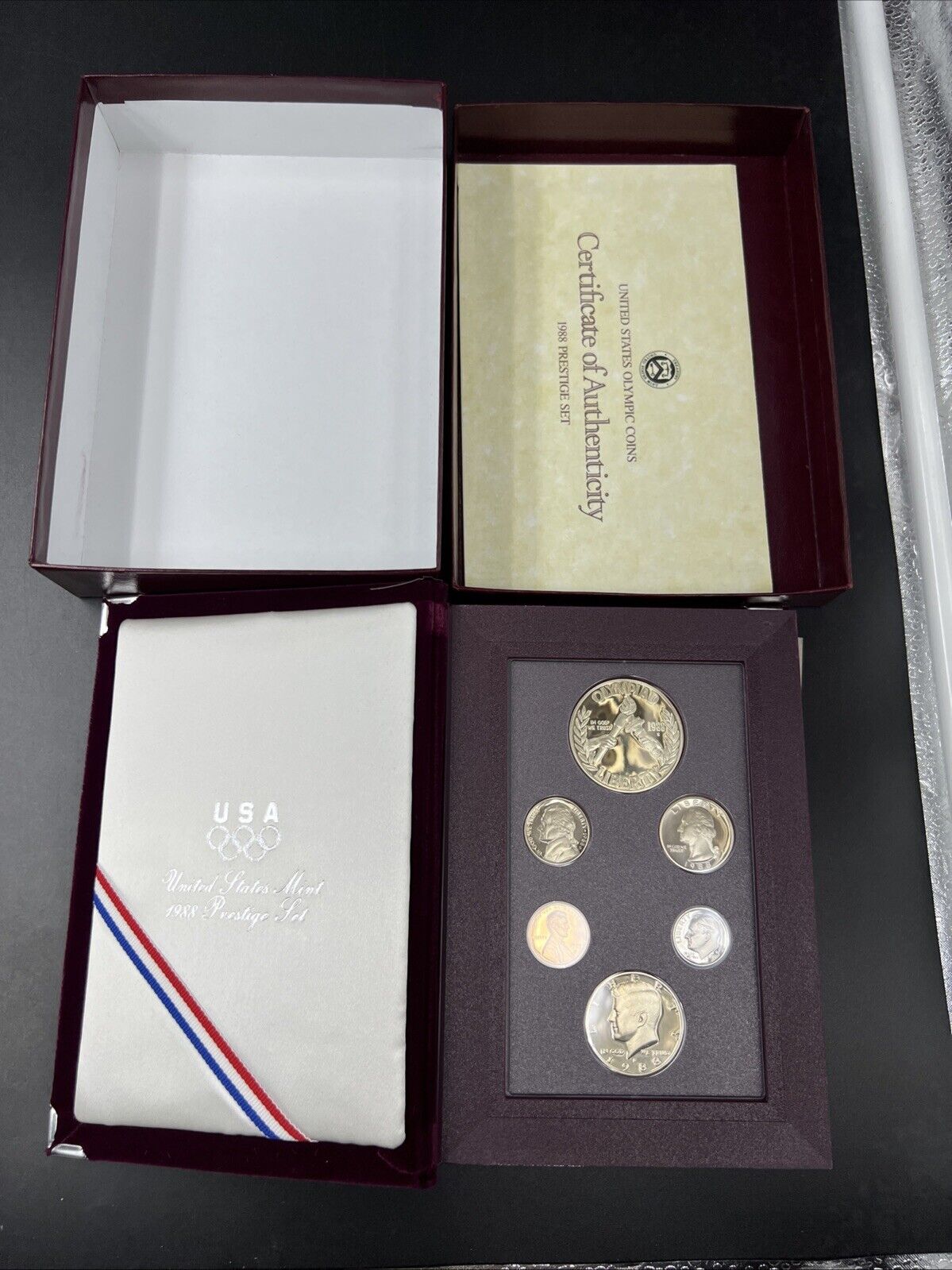 1988 S US Mint Prestige Proof Set OGP used Box & COA