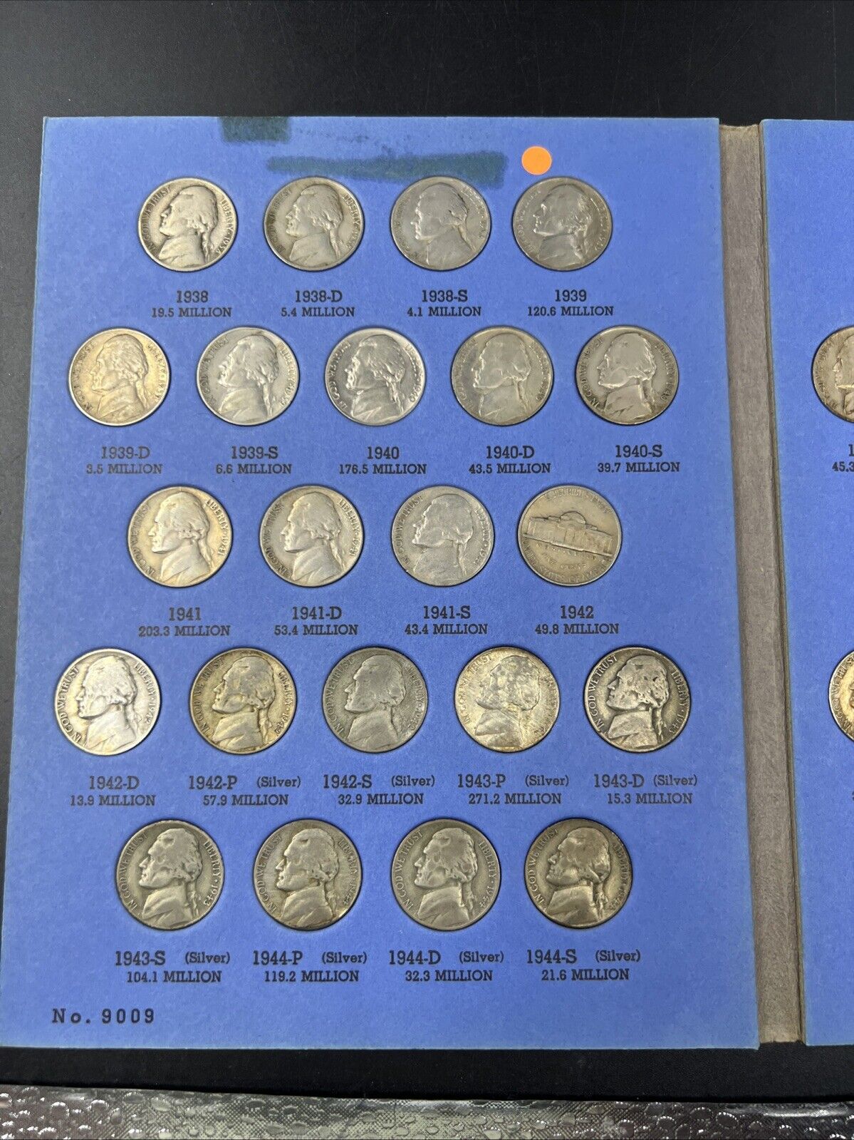 1938 - 1961 Complete 65 Coin P D S Jefferson Nickel Set w/ 11 Silver War 5c #B