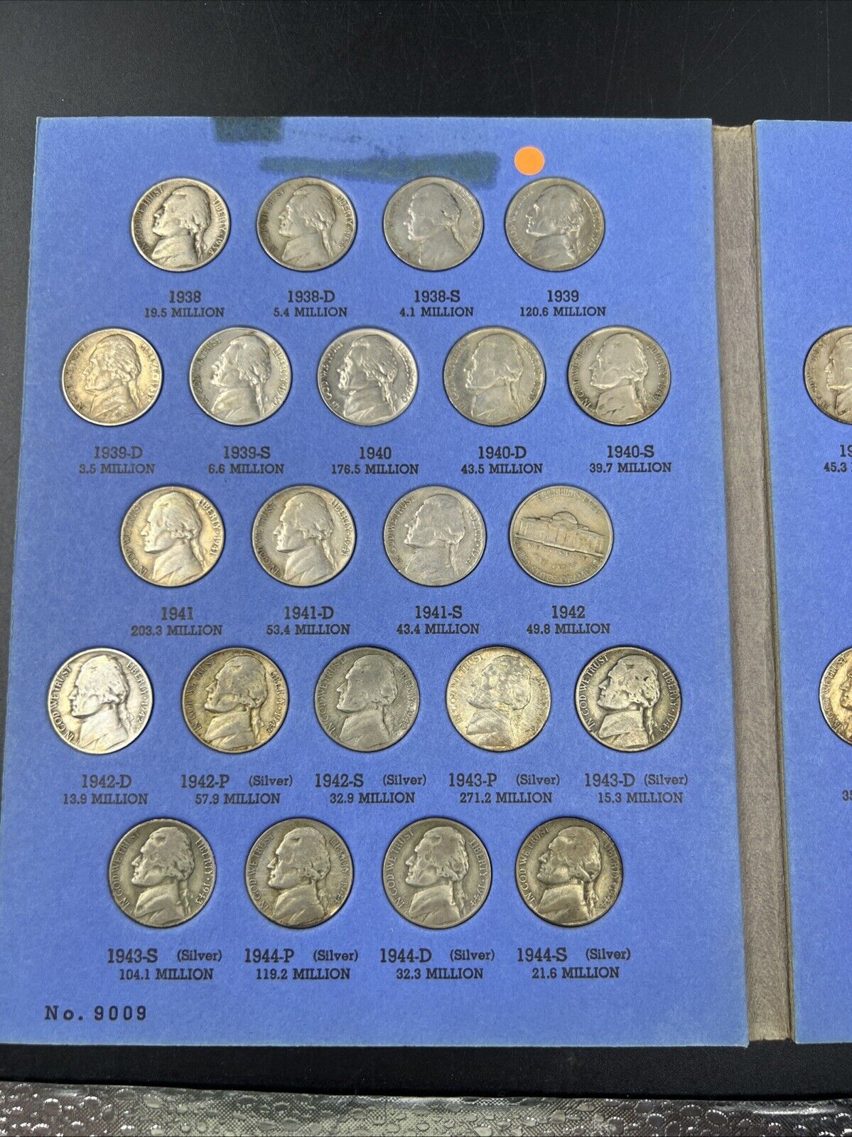 1938 - 1961 Complete 65 Coin P D S Jefferson Nickel Set w/ 11 Silver War 5c #B