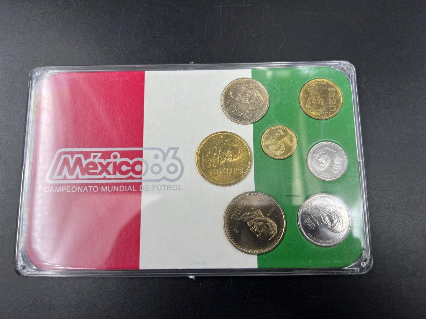 Mexico 86 Campeonato Mundial De Futbol 7 Coin World Cup Coin Set Uncirculated