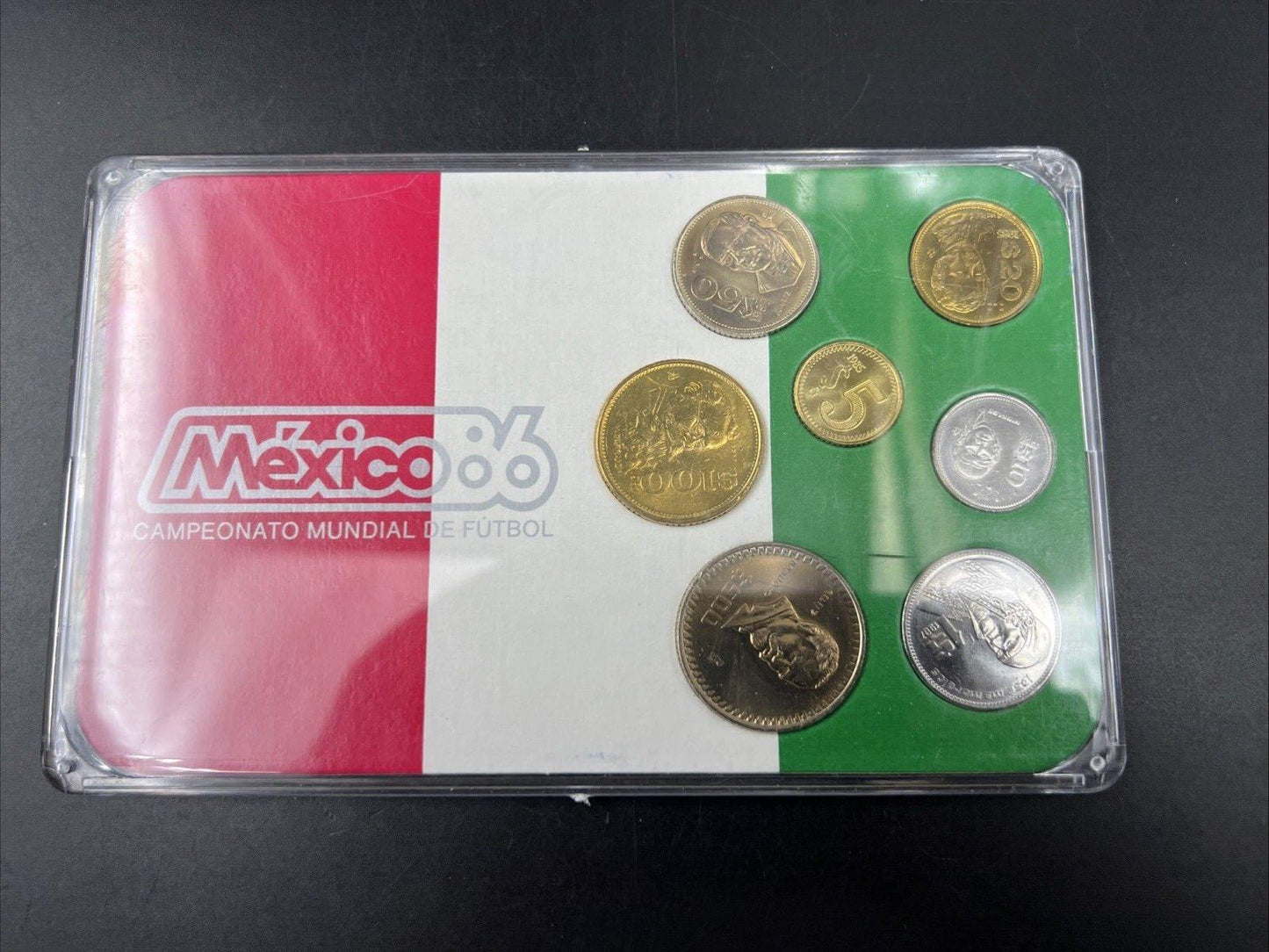 Mexico 86 Campeonato Mundial De Futbol 7 Coin World Cup Coin Set Uncirculated