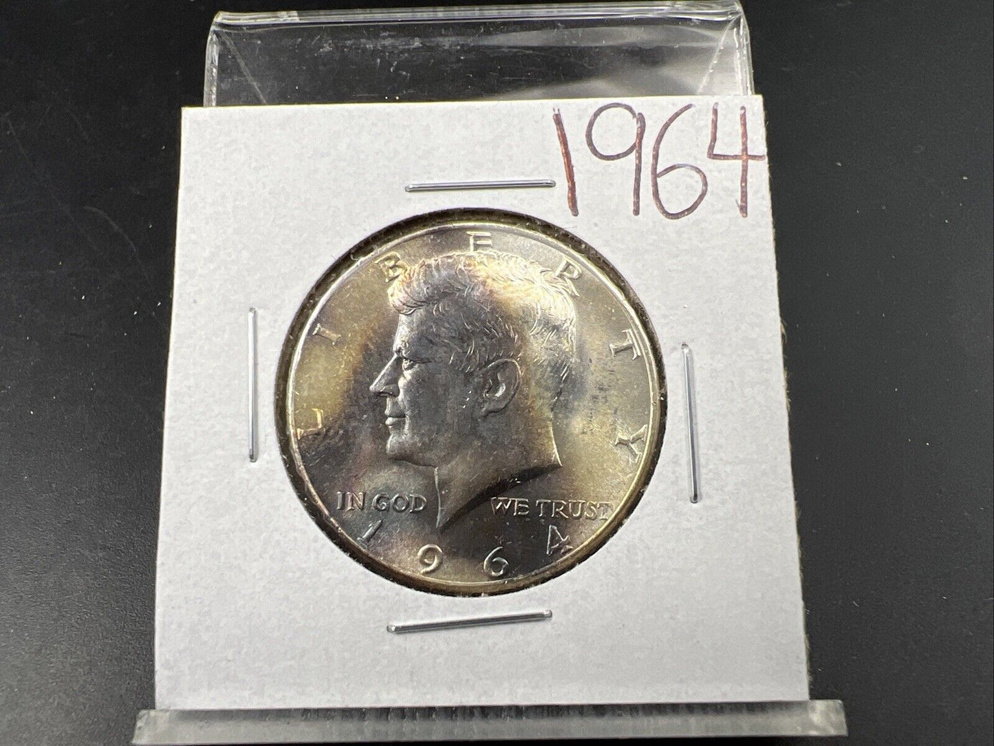 1964 P Kennedy Half Dollar Coin Choice BU UNC Neat Toning Toner #1124B