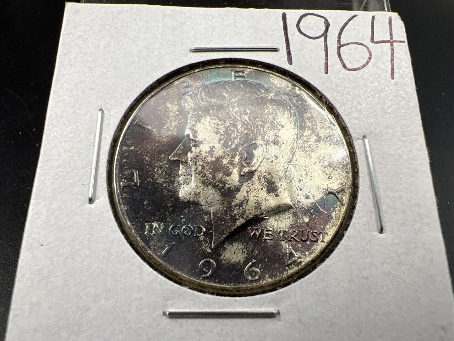 1964 P Kennedy Half Dollar Coin Choice BU UNC Neat Toning Toner #1124C