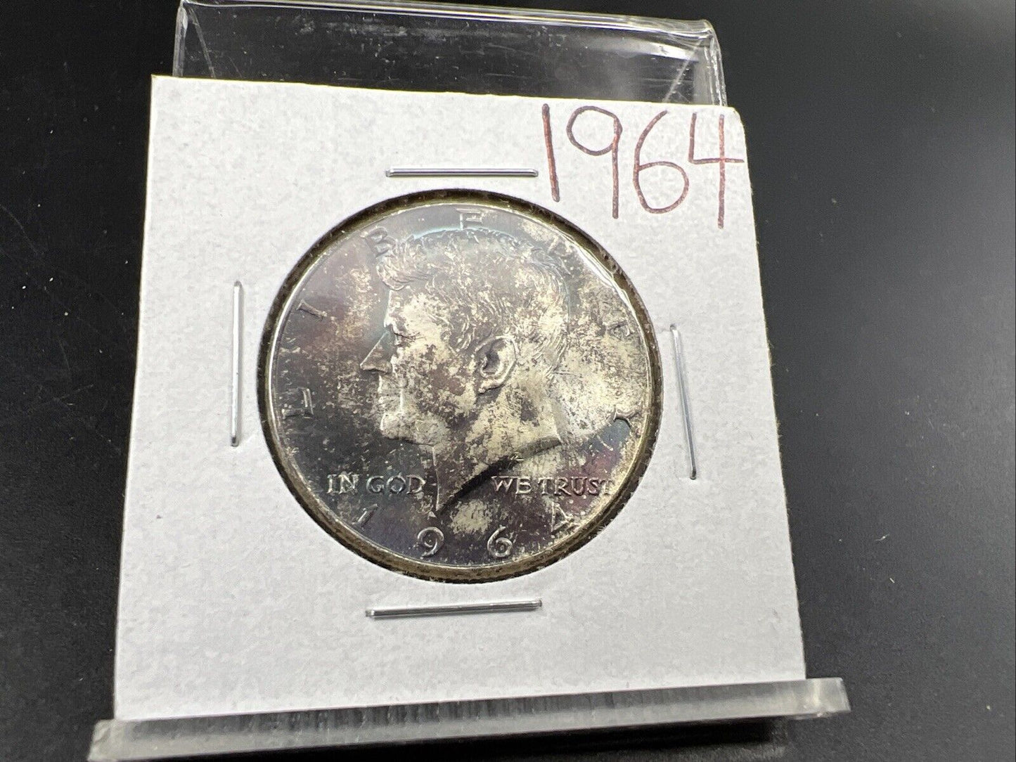 1964 P Kennedy Half Dollar Coin Choice BU UNC Neat Toning Toner #1124C