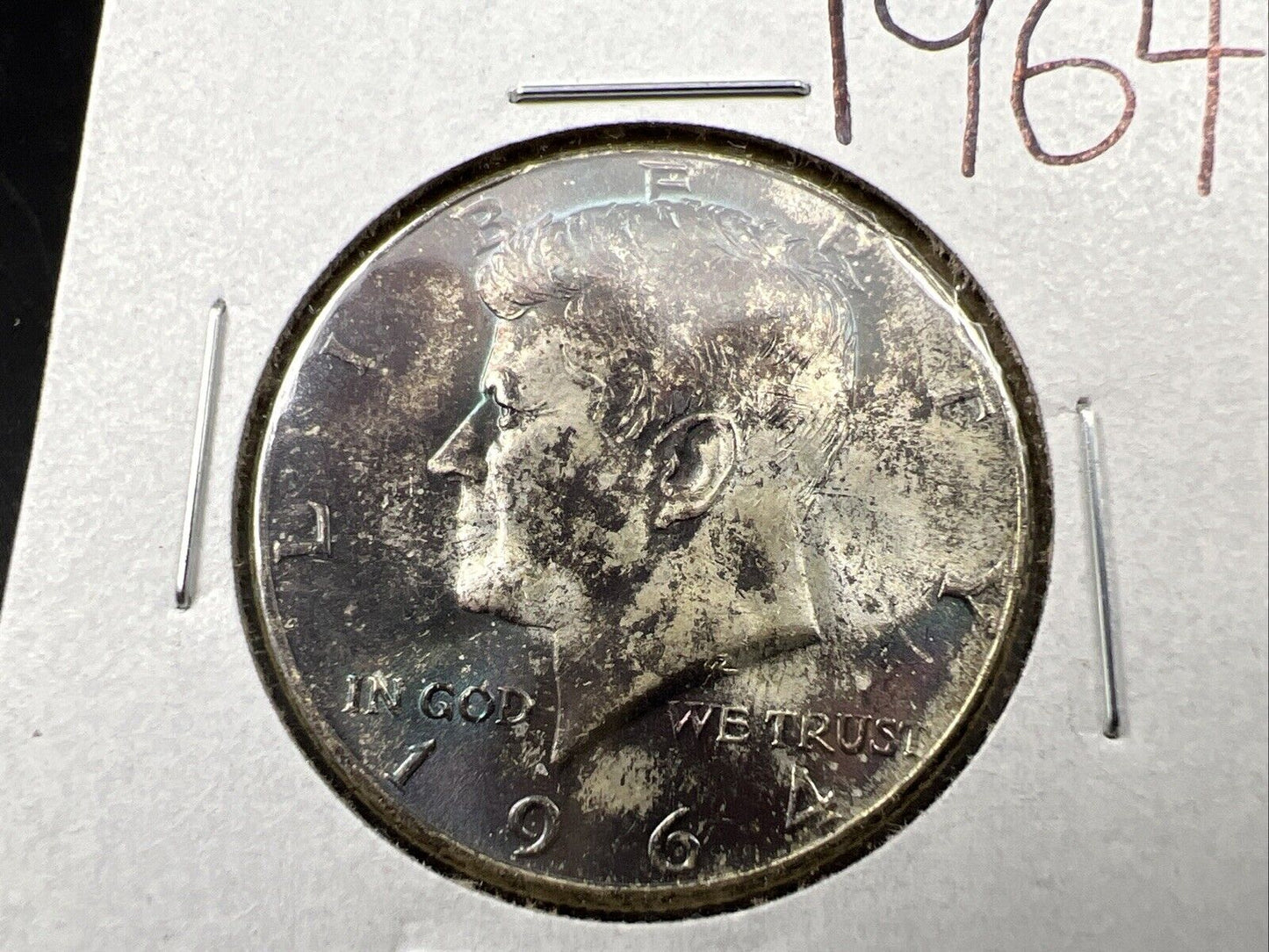 1964 P Kennedy Half Dollar Coin Choice BU UNC Neat Toning Toner #1124C