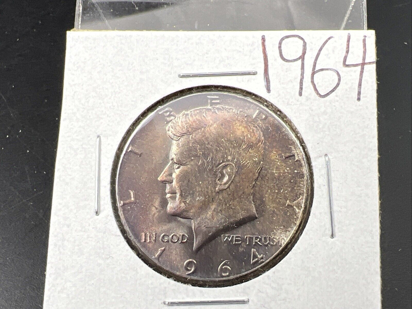 1964 P Kennedy Half Dollar Coin Choice BU UNC Neat Toning Toner #1124A