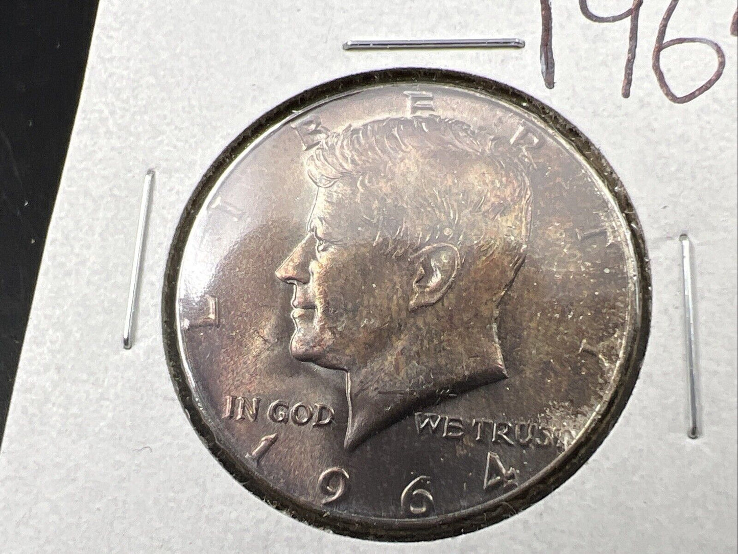 1964 P Kennedy Half Dollar Coin Choice BU UNC Neat Toning Toner #1124A