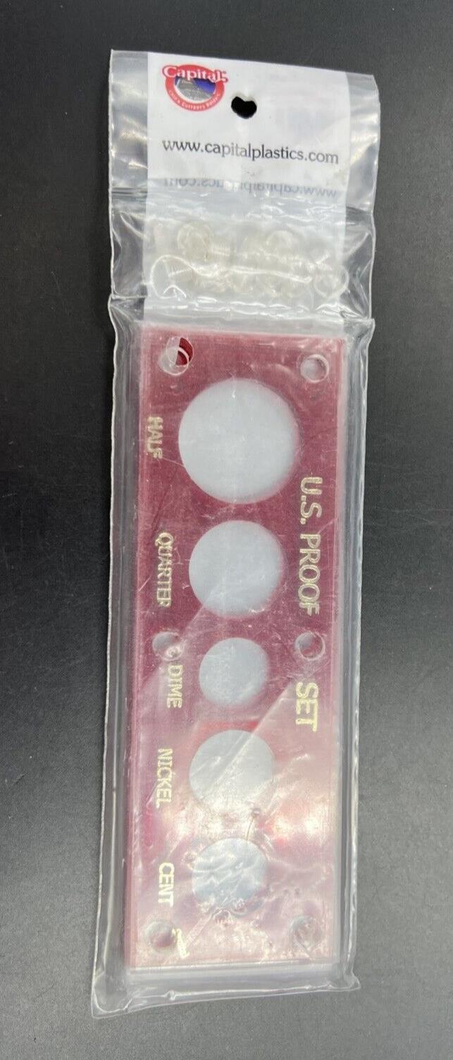 Capital Plastic Holder For US Proof 5 Coin Red Display Storage New Sealed